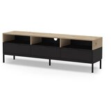 Marckeric Crna/u prirodnoj boji TV komoda u dekoru hrasta 180x55 cm Marion – | shoptok.hr