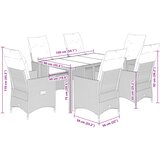  7-dijelni vrtni blagovaonski set s jastucima crni od poliratana Crna 150 x 90 x 75 cm | shoptok.hr