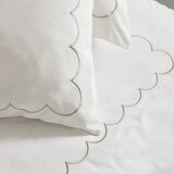 Catherine Lansfield Bela/zelena enojna posteljnina 135x200 cm Scallop Border – | Shoptok.si