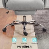  Uredska stolica nagibna podesiva po visini s naslonima za ruke osloncem za noge visokim naslonom 75 x 77 x 110-118 cm siva | shoptok.hr