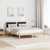  Posteljni okvir z oblazinjenim vzglavjem Črna 150 x 200 cm, (5000084308) | Shoptok.si