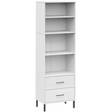  Regal za knjige s 2 ladice bijeli 60x35x180cm masivno drvo OSLO | Eponuda.com