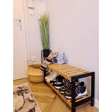 Kondela Stojalo za čevlje, naravna, črna, KONTRE | Shoptok.si