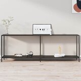  Konzolni stol crni 220 x 35 x 75,5 cm od kaljenog stakla | shoptok.hr