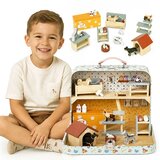 ECO TOYS Ecotoys Drveni Pet Shop u prijenosnom koferu, set od 23 dodataka Cijene