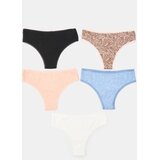 Sinsay Pamučne brazilske gaćice s biljnim motivom 5 pack | shoptok.hr
