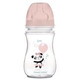 Canpol Pink 35/221_pin- Baby Flašica 240ml široki vrat Easy Start 