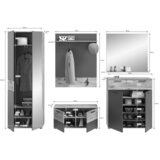 MID.YOU Predsoba Mason, 5-Delno, Siva, Barva Hrasta | Shoptok.si