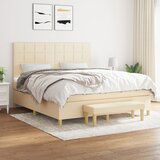  The Living Store Box spring postelja z vzmetnico krem 180x200 cm blago - Box Spring Postelja, (21496666) Cene