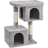 Mačje drevo, mačji stolp 101 cm, XL, Cat Condo za zelo velike mačke do 20 kg, velika mačka, 2 mačji votlini, prostor za praskanje, svetlo siva PCT614W, (21157952)