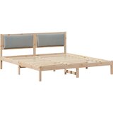  Krevetna konstrukcija s uzglavljem Svijetlo siva 200 x 200 cm | shoptok.hr