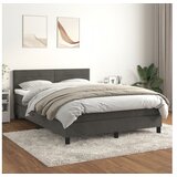  Box spring posteljni z vzmetnico temno siv 140x190 cm žamet | Shoptok.si