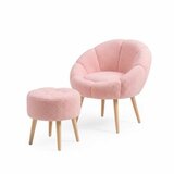 Atelier Del Sofa Set stolica i taburea, 2 dijela, svijetlo roza | Eponuda.ba