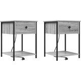  Noćni ormar 2 pcs Siva Sonoma 42 x 41 x 56 cm Konstruirano drvo | shoptok.hr