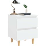 vidaXL Nočna omarica z nogami iz borovine 2 kosa bela 40x35x50 cm | Shoptok.si