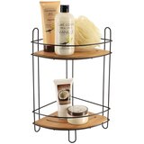 Tendance Dvostruka Ugaona polica 365X195X195CM MDF/BAMBUS Crna 9118237 | Eponuda.com