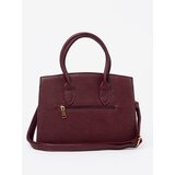 Shelvt Burgundy handbag with a decorative buckle in gold | shoptok.hr