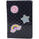  Lined Notebook Glitter Patches Black B6 80 Sheets | shoptok.hr