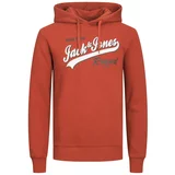 Jack & Jones Sweater majica hrđavo crvena / crna / bijela