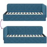 vidaXL Kutni okvir kreveta s uzglavljem Plava 90 x 200 cm Baršun | shoptok.hr
