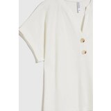 Marisse White Blouse With Buttons On The Neckline | Shoptok.si