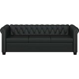  Trosjed Chesterfield od umjetne kože crni | shoptok.hr