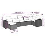  7-dijelni set vrtnih sofa od poliratana s jastucima crni | shoptok.hr