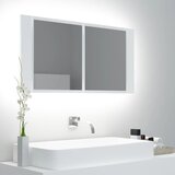 The Living Store LED kopalniška omarica z ogledalom bela 90x12x45 cm akril - LED Omarica Z Ogledalom, (21657176) | Shoptok.si