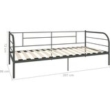  Posteljni okvir za dnevno posteljo siv kovinski 90x200 cm, (20606380) | Shoptok.si
