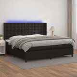  Box spring postelja z vzmetnico LED črna 200x200cm umetno usnje, (20724962) Cene