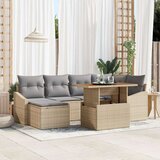  Set od 7 komada vrtnih sofa s jastučićima bež poli ratan Cijene
