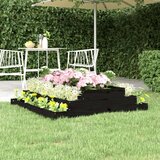  Visoka greda črna 110x110x27 cm trdna borovina | Shoptok.si