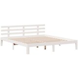 vidaXL Krevet s regalom z knjige bez madraca bijeli 180x200cm borovina | shoptok.hr