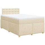 vidaXL Box spring postelja z vzmetnico krem 120x190 cm blago, (21310413) Cene