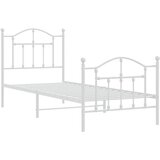  Metalni okvir kreveta uzglavlje i podnožje bijeli 90x190 cm | shoptok.hr