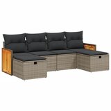  6-dijelni set vrtnih sofa od poliratana s jastucima sivi | shoptok.hr