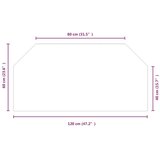 Staklena ploča za kamin šesterokutna 120 x 60 cm | shoptok.hr