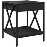  Noćni ormarić s beskonačnim LED svjetlima crni 40x40x49 cm | shoptok.hr
