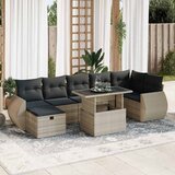 Maison Chic Seti vrtnega pohištva - Vrtna garnitura - Vrtni pohištvo set 8-delna z blazinami sv. siv poli ratan, (21797955) | Shoptok.si