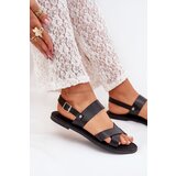 Boto Flat Ladies Sandals Made Of Eco Leather Black Kalira | Shoptok.si