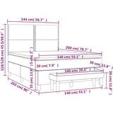  Kreveta s oprugama i madrac svjetlosivi 140x200cm tkanina | shoptok.hr