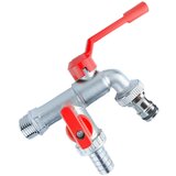 INF Dvoglava vodna pipa iz rdeče medenine z adapterjem za šobo Model 3, (22103571) | Shoptok.si