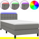 Maison Chic Box spring postelja - Vzmetna postelja z vzmetnico LED temno siva 90x200 cm blago SL21452, (21905006) Cene