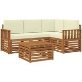  Set vanjskih sofa 5 kom. Prirodna i krem Poliester | shoptok.hr