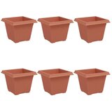  Kvadratna cvetlična posoda 6 pcs Kamnito rdeča 33 x 33 x 26 cm, (5000207767) | Shoptok.si