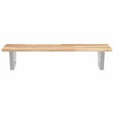  Zidna polica za umivaonik od čelika i masivnog bagremovog drva Smeđa 100 x 40 x 2 cm | shoptok.hr