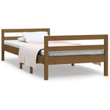 The Living Store Posteljni okvir medeno rjav 75x190 cm trdna borovina - Posteljni Okvir, (21524364) | Shoptok.si