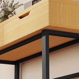  Konzolni stolić uski stolić za hodnik s 2 ladice metalni okvir za hodnik 110 x 35 x 76 5 cm prirodna završna obrada | shoptok.hr