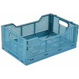 Homéa Modra plastična škatla za shranjevanje 40x30x17 cm –