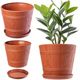 KADAX cvetlični lonec 38 cm pokrov z imitacijo lesa plastično stojalo za rože, (5000352735) Cene